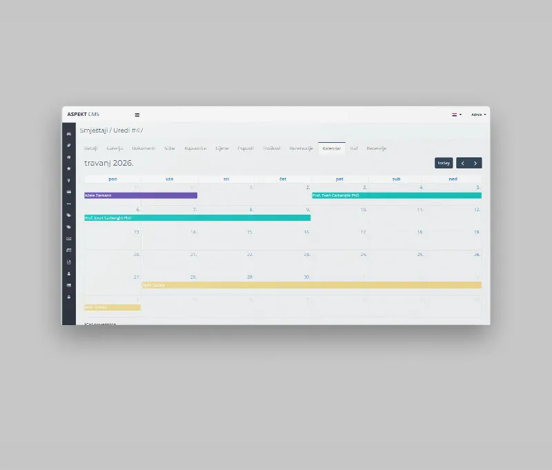 Svi podaci o smještaju i rezervacijama na jednom mjestu